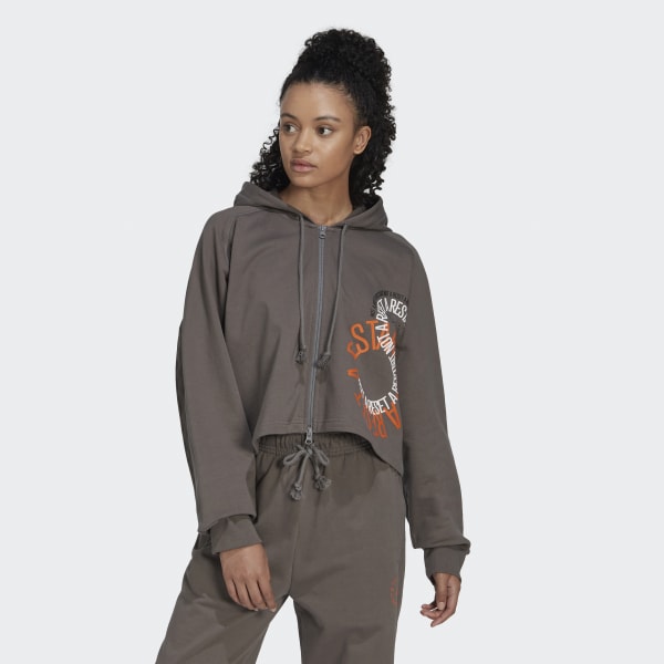 Cropped on sale hoodie zwart