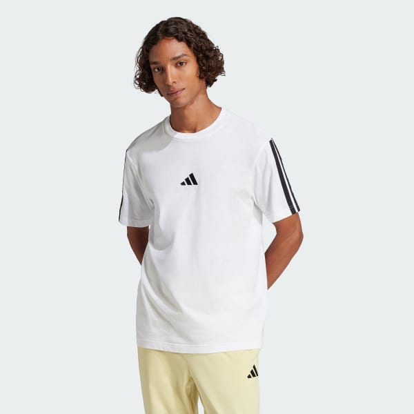 White Essentials 3-Stripes Single Jersey Tee