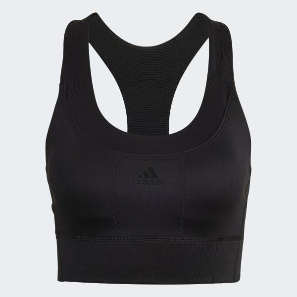 adidas Women's Running Medium Support Pocket Bra, Black, XX-Small