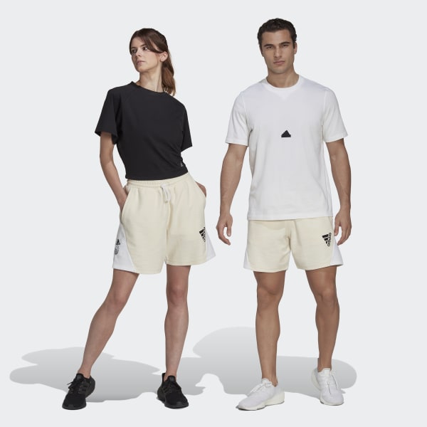 Beige Reversed French Terry Shorts (Gender Neutral) KA247