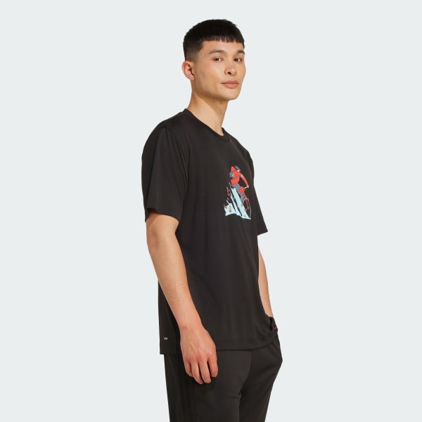 ブラック クライマクール ドゥードル ハント バイク グラフィック Tシャツ