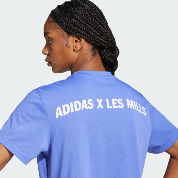アディダス Les Mills チーム グラフィック半袖Tシャツ - ブルー アディダス Les Mills チーム グラフィック半袖Tシャツ - ブルー