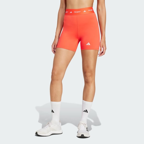 Orange TECHFIT kurze Leggings