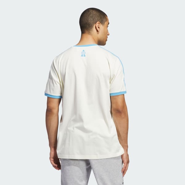 Bege Camiseta Estampada Ringer Basketball