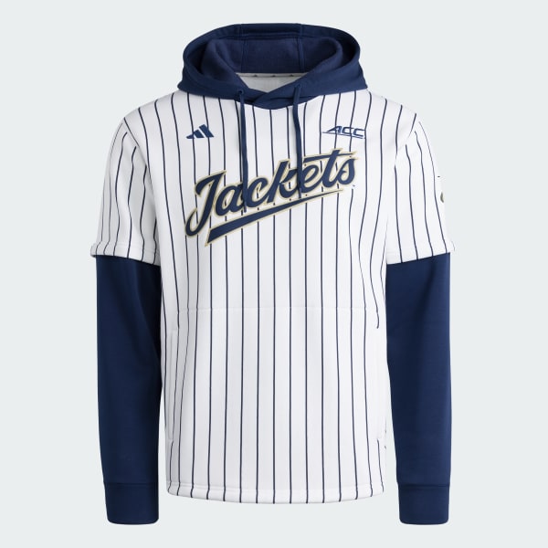 adidas Georgia Tech Yellow Jackets Baseball Hooded Jersey - White