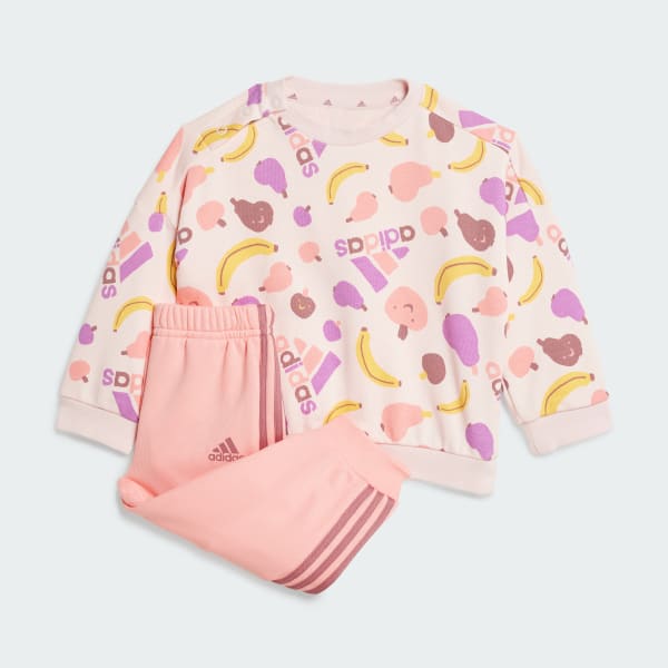adidas Essentials Allover Print Kids Jogginganzug Rosa adidas Deutschland