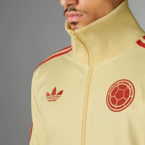 Men's adidas Originals Yellow Colombia National Team Beckenbauer Full-Zip  Track Jacket