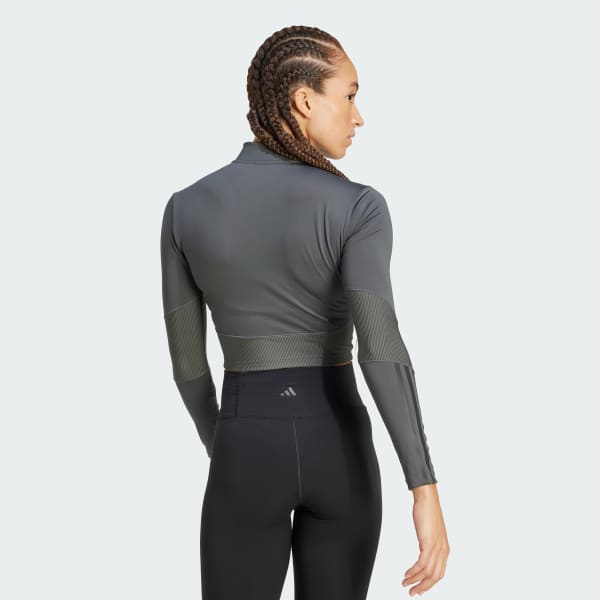 Grigio Hyperglam Rib Copertura con zip