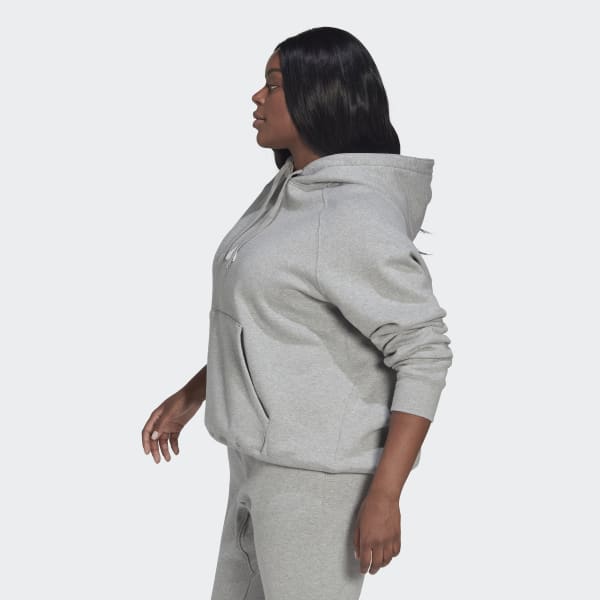 Grey Oversized Hooded Sweatshirt (Plus Size) UG639