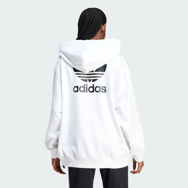 adidas Trefoil Oversized Hoodie Wit adidas Offici le Shop