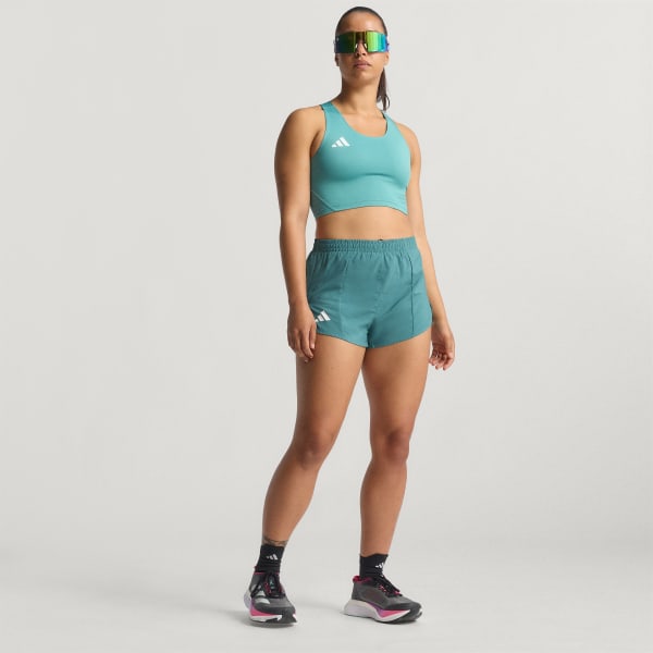 Yesil Adizero Essentials Crop Koşu Üstü