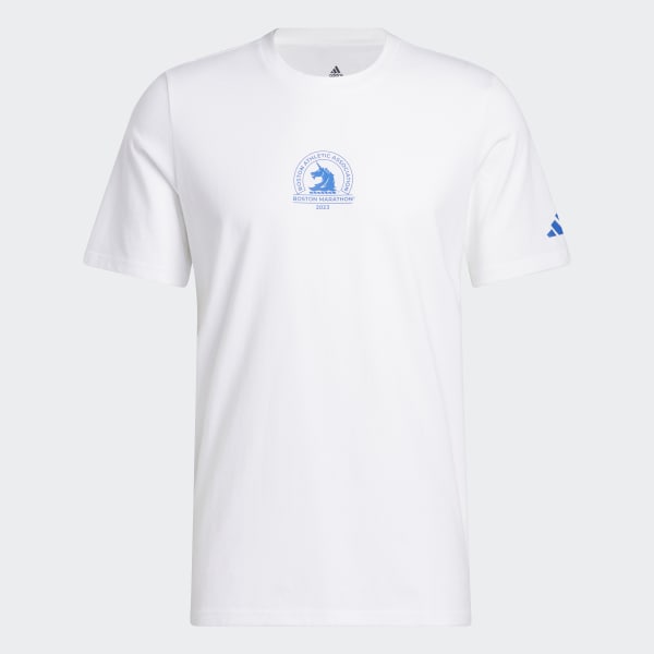 White Boston Marathon® 2023 Map Graphic Tee