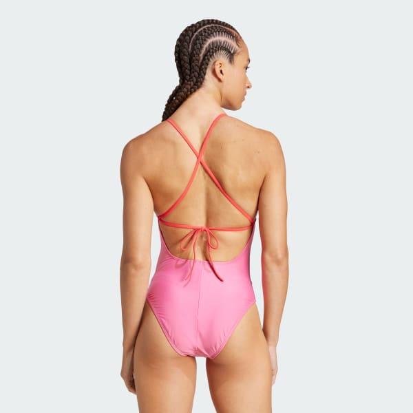 Rosa Shorts de Natación Padded Colorblock X-Back