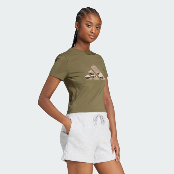Verde Polo Corto Camo Graphic
