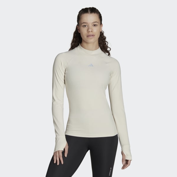 Beige Techfit AEROREADY Warm Training Sweatshirt TB502