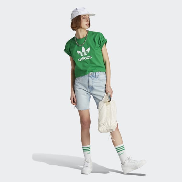 Green Adicolor Classics Short Trefoil Tee