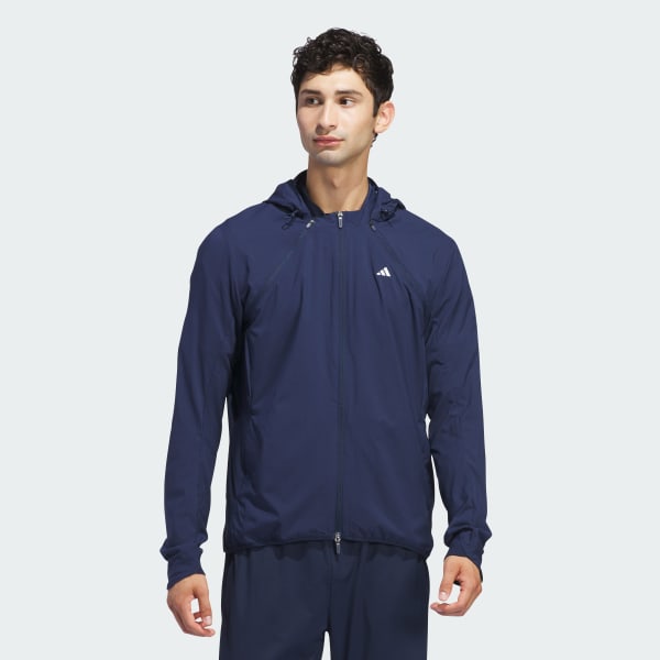 Blue adidas windbreaker jacket on sale