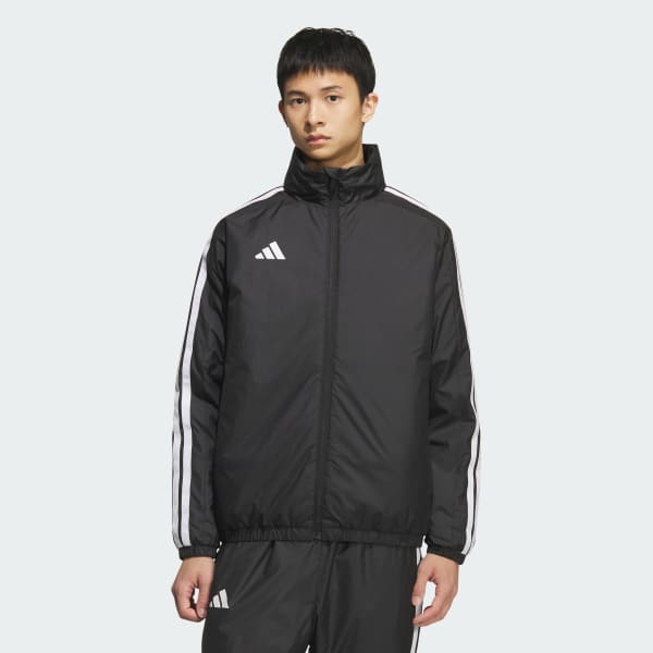 Black 3 STRIPES 루즈 핏 패디드 윈드 재킷