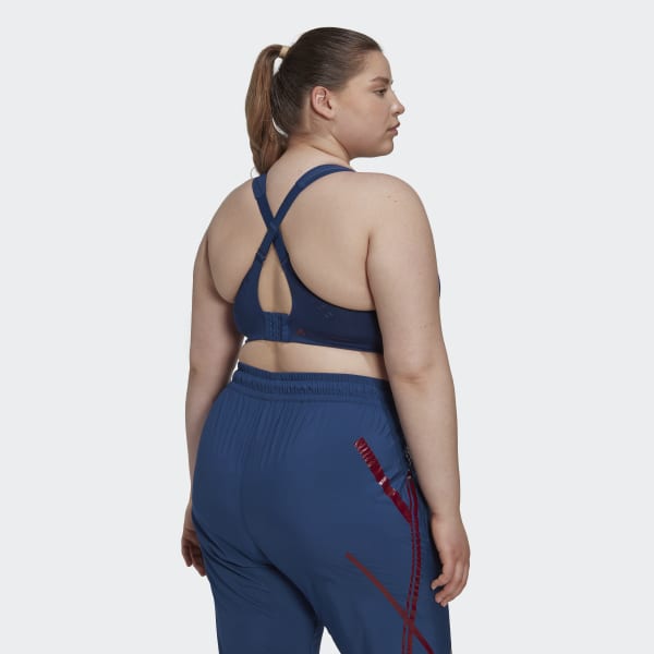 Blue adidas by Stella McCartney TruePace High Support Sports Bra- Plus Size