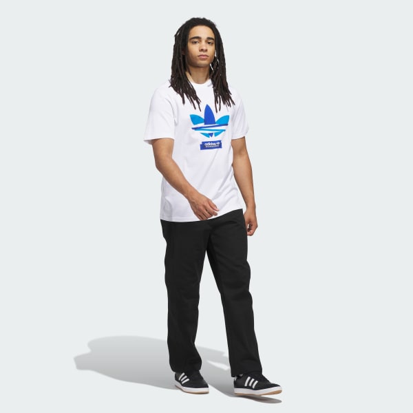 Blanco Camiseta de skateboarding Trifolio