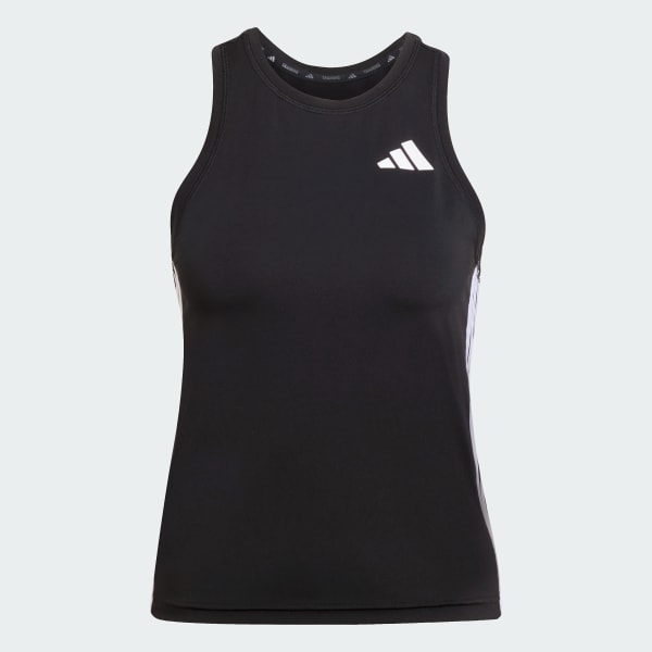 Black Train Essentials 3-Stripes Workout Tank Top