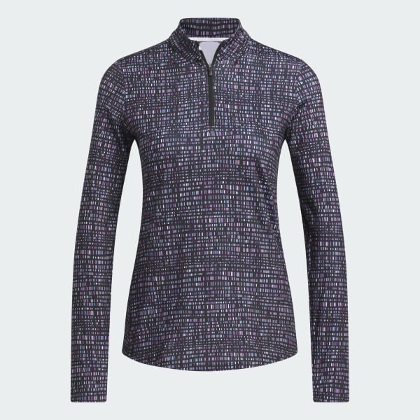 Black Ultimate365 Printed Quarter Zip Mock