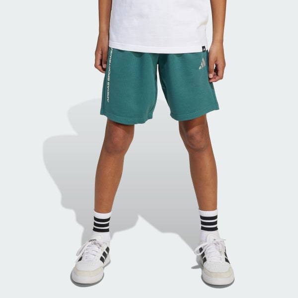 zelená adidas Boys French Terry Slogan Shorts Kids