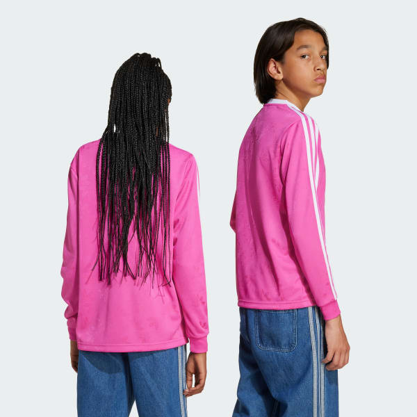 Pink Jaquard Long Sleeve Top Kids