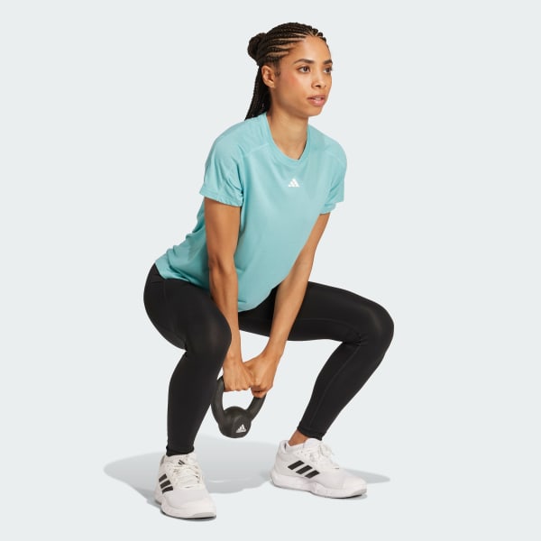 Turquoise AEROREADY Train Essentials Minimal Branding Crewneck Tee