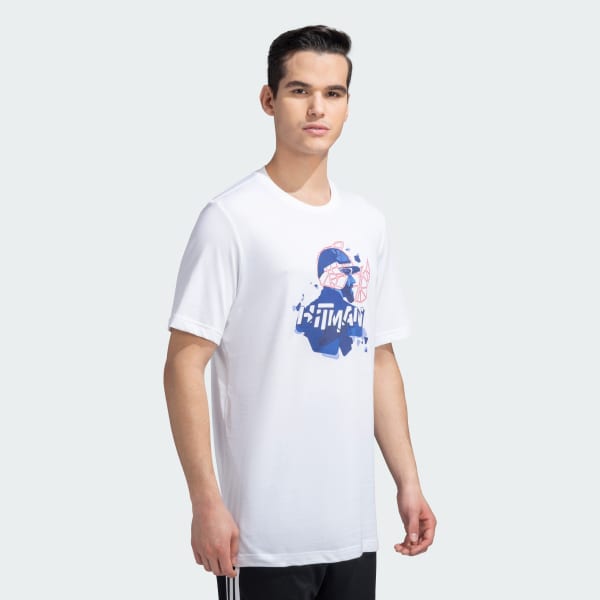 White ROHIT SHARMA GRAPHICS TEE