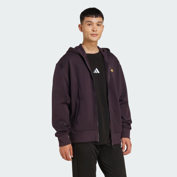 สีม่วง เสื้อฮู้ดติดซิป adidas X Fortnite