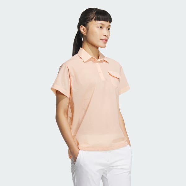 Pink 우븐 반팔 폴로 셔츠