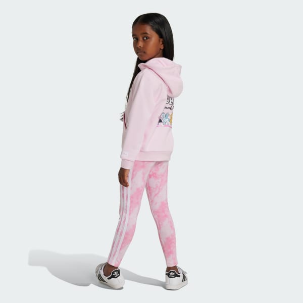 Rosa Conjunto de Sudadera con Gorro y Mallas adidas x Disney