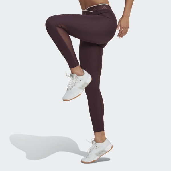 Czerwony Techfit V-Shaped Elastic 7/8 Leggings N0841