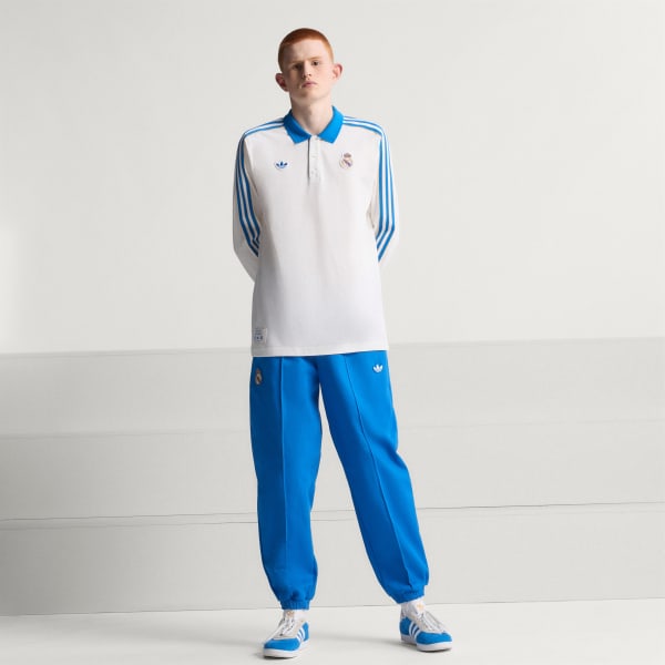 Blanc Polo à manches longues Real Madrid Terrace Icons