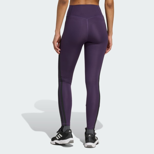 Roxo Legging 7/8 Optime Essentials Três Listras