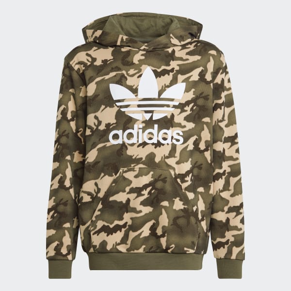 Beige Sudadera con Gorro Camo