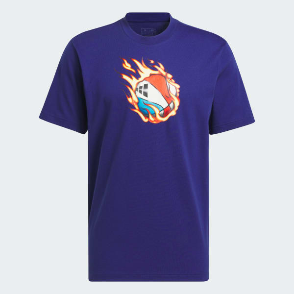 Azul Camiseta Estampada Basquete On Fire