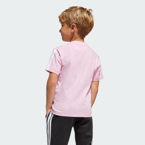 Rosa Camiseta Seasonal Essentials Tiberio Três Listras Infantil