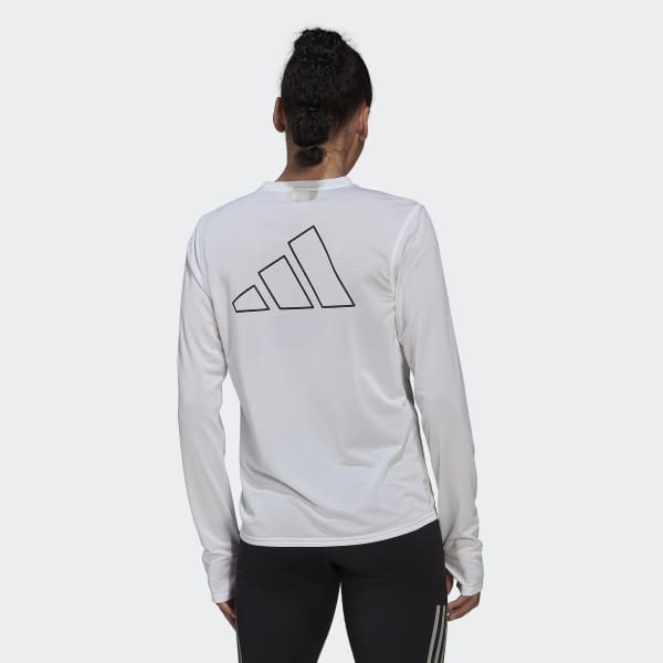 Hvid Run Icons Running Long Sleeve T-shirt V6444