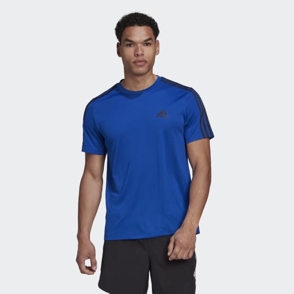 adidas Camiseta AEROREADY Designed To Move Sport 3 Rayas - Azul ...