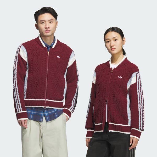 Burgundy 레트로 리믹스 가디건(젠더 뉴트럴)