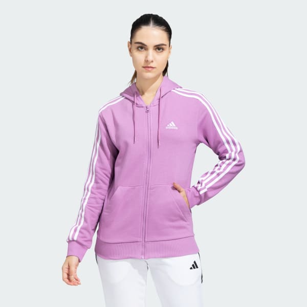 adidas 3 STRIPES FREELIFT FULLZIP HOODIE - Purple | adidas India