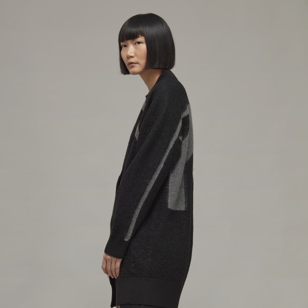 Svart Y-3 Classic Sheer Knit Cardigan