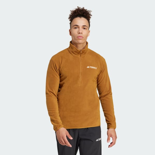 Brown Multi Essentials 1/2 Zip Fleece Jacket