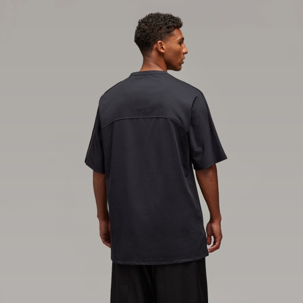 Negro Polera Manga Corta Y-3 Mesh 3 Tiras
