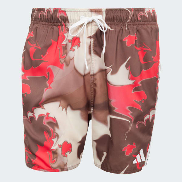 Red Tie-Dye Swim Shorts 5-Inch