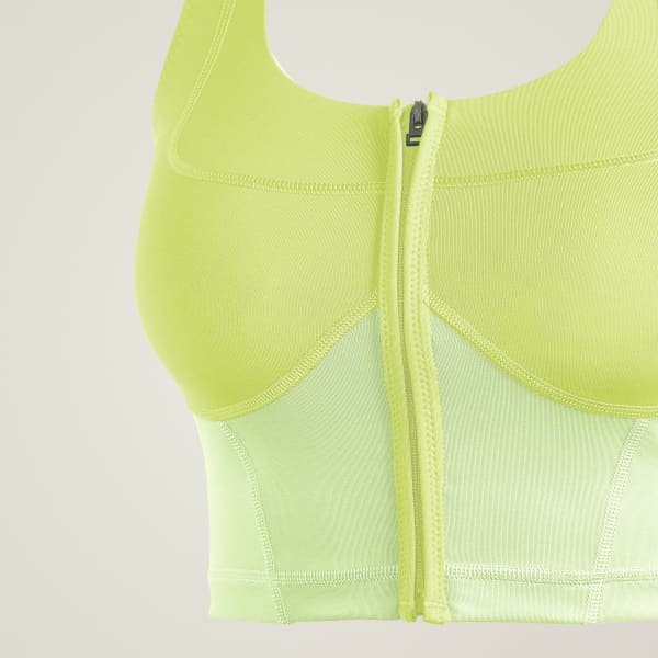 Yesil adidas by Stella McCartney Two-Tone Fermuarlı Crop Üst