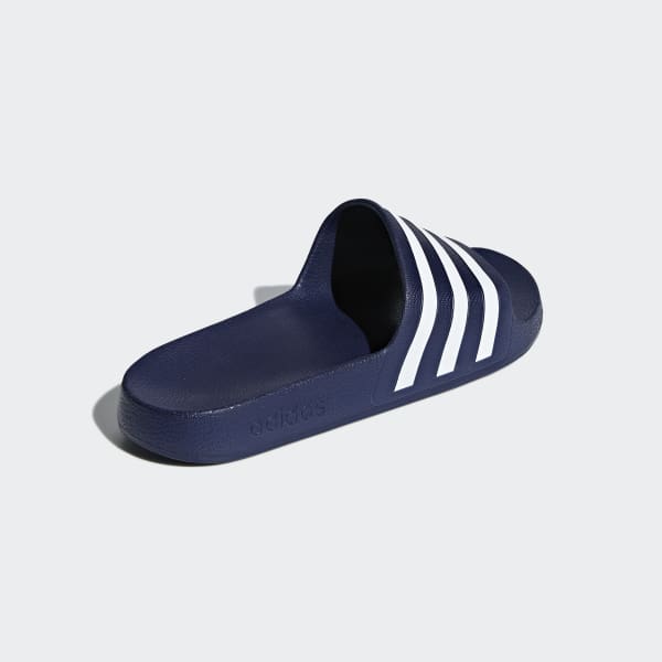 adilette Dark Blue and White Aqua Slides | adidas US