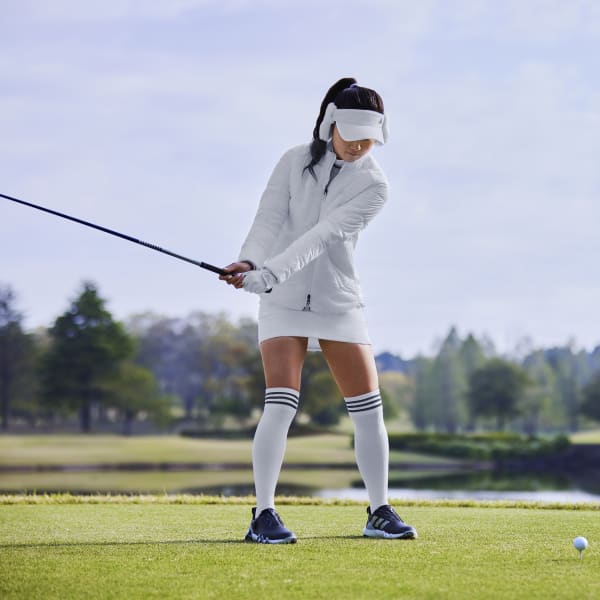 新品　Mサイズ　アディダスゴルフ　長袖ジャケット　白　ホワイト　レディース アディダス 【ゴルフ】ビッグアディダスロゴ 保温 中ワタ長袖